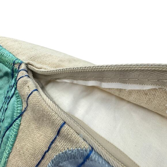 Calvin Klein Embroidered Geometric Print Linen Cotton Boho Decorative Pillow - Picture 4 of 8